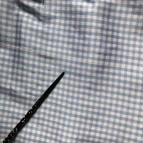 JG Hook High Waisted 100% Silk Blue Gingham Pants - Picture 7 of 7